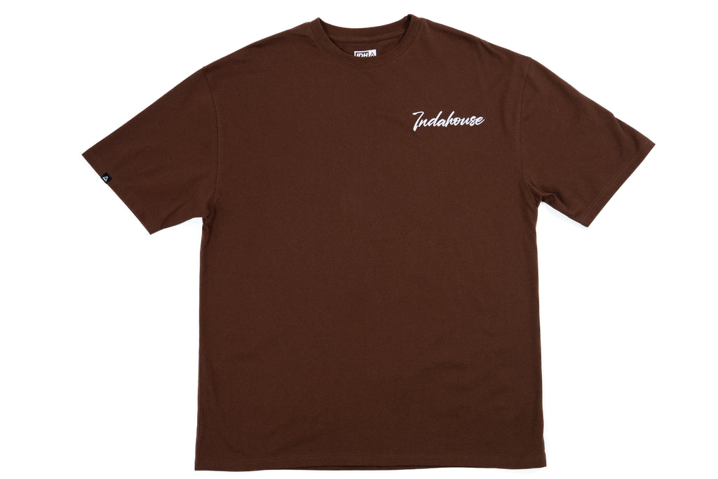 Polera Indahouse Script Embroidered brown