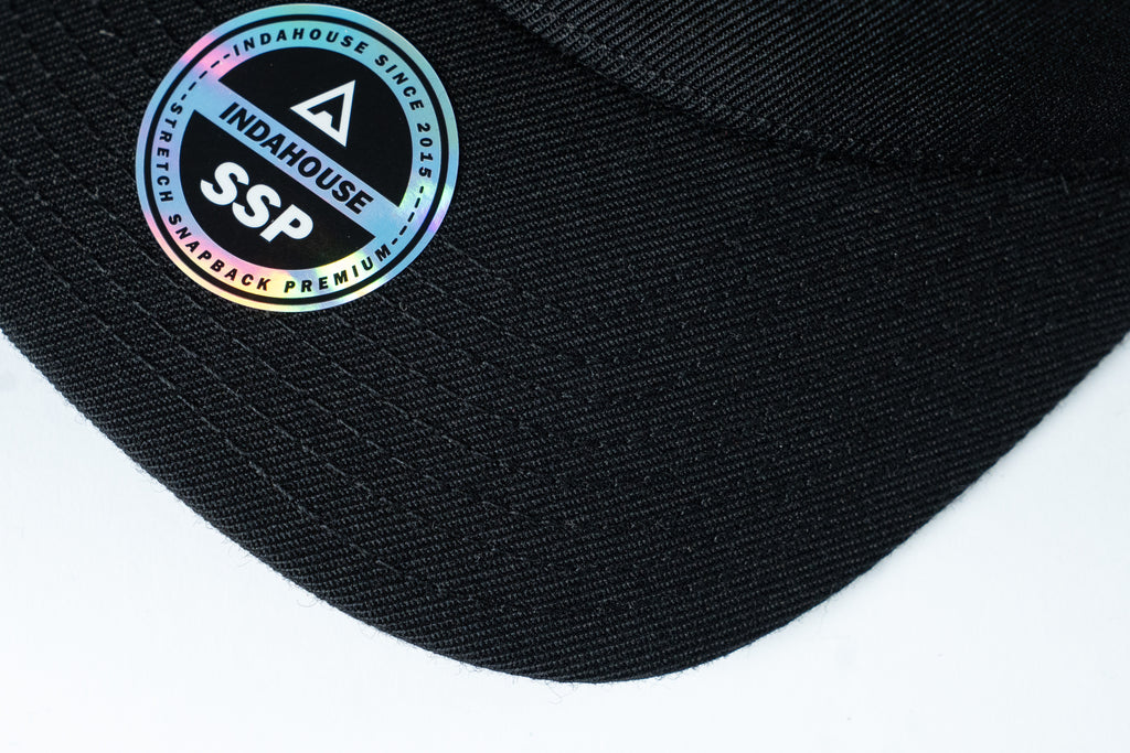 Cap Indahouse Script Stretch Snap Premium black white