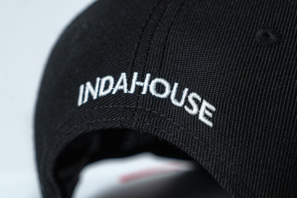 Cap Indahouse Script Stretch Snap Premium black white