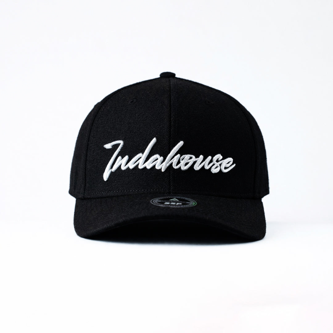 Cap Indahouse Script Stretch Snap Premium black white