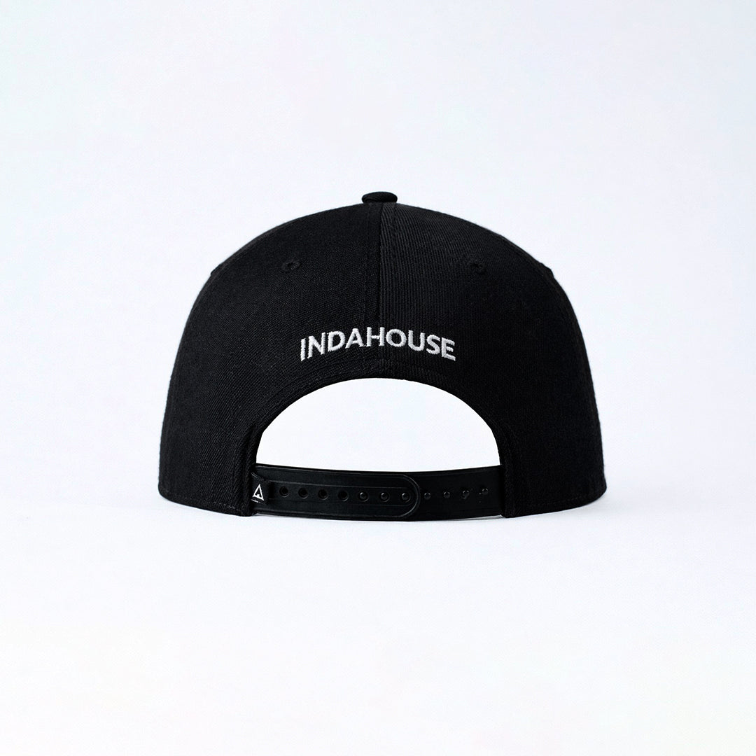 Cap Indahouse Script Stretch Snap Premium black white