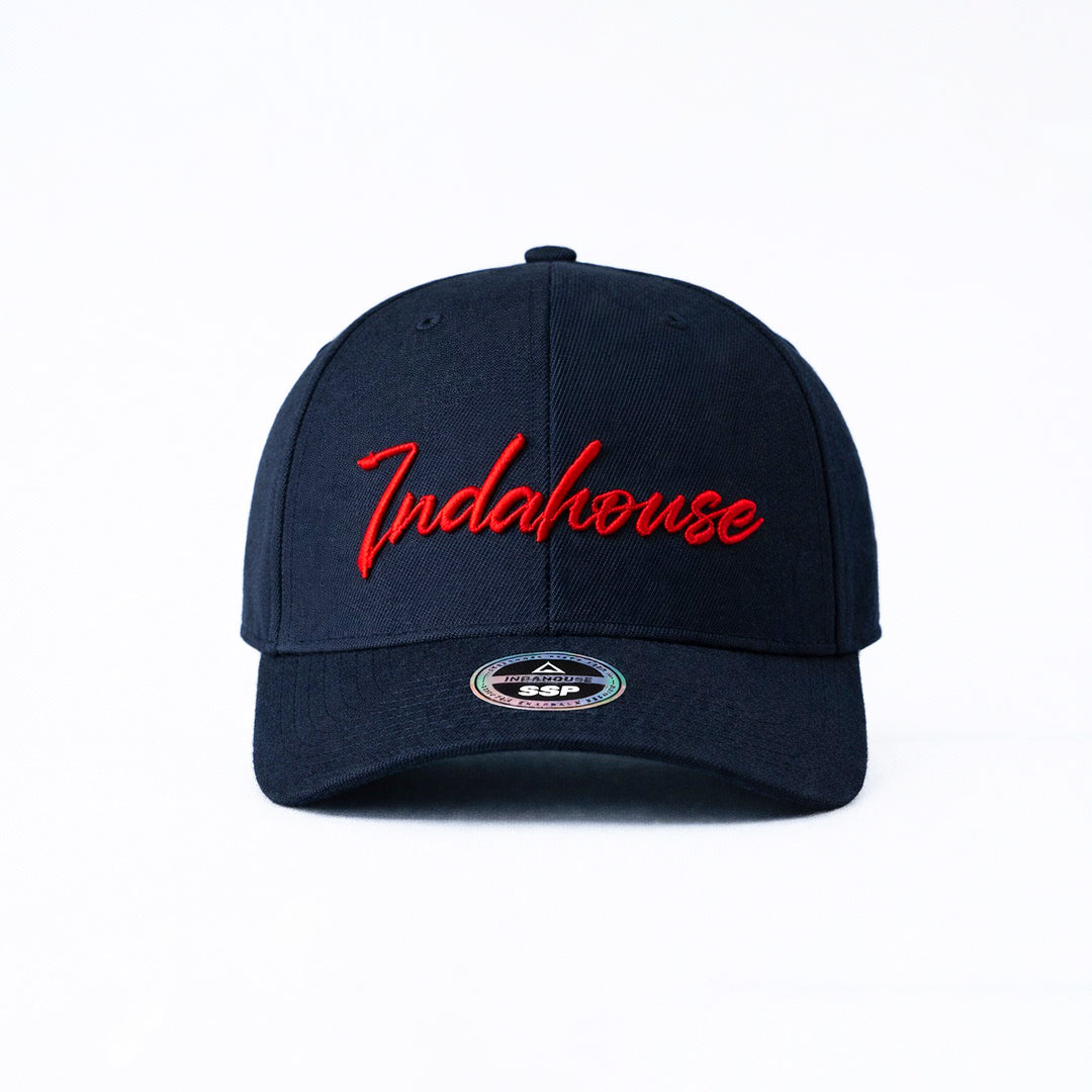Cap Indahouse Script Stretch Snap Premium blue red white