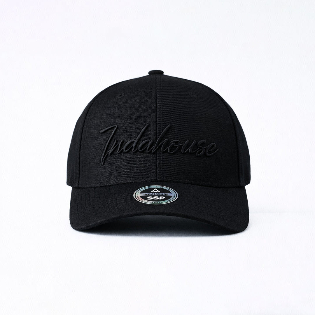 Cap Indahouse Script Stretch Snap Premium black black
