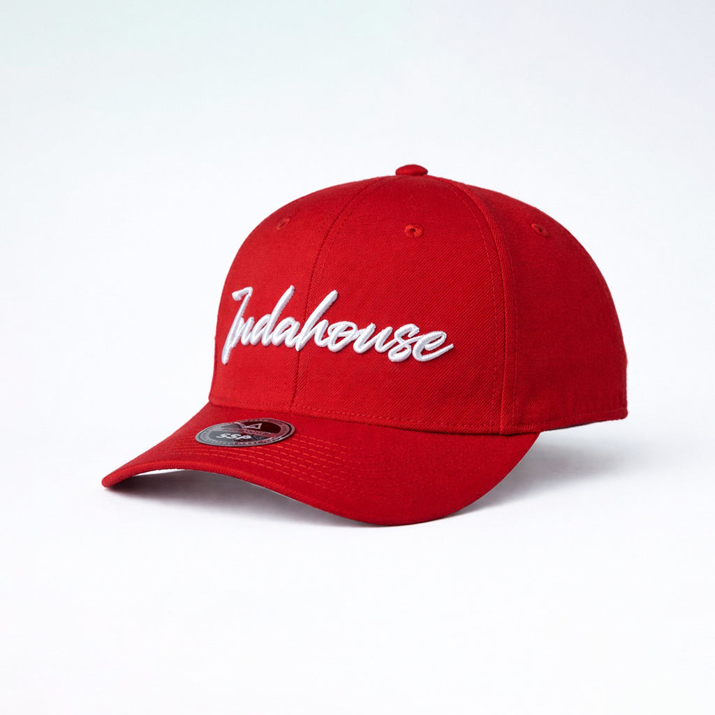 Cap Indahouse Script Stretch Snap Premium red white