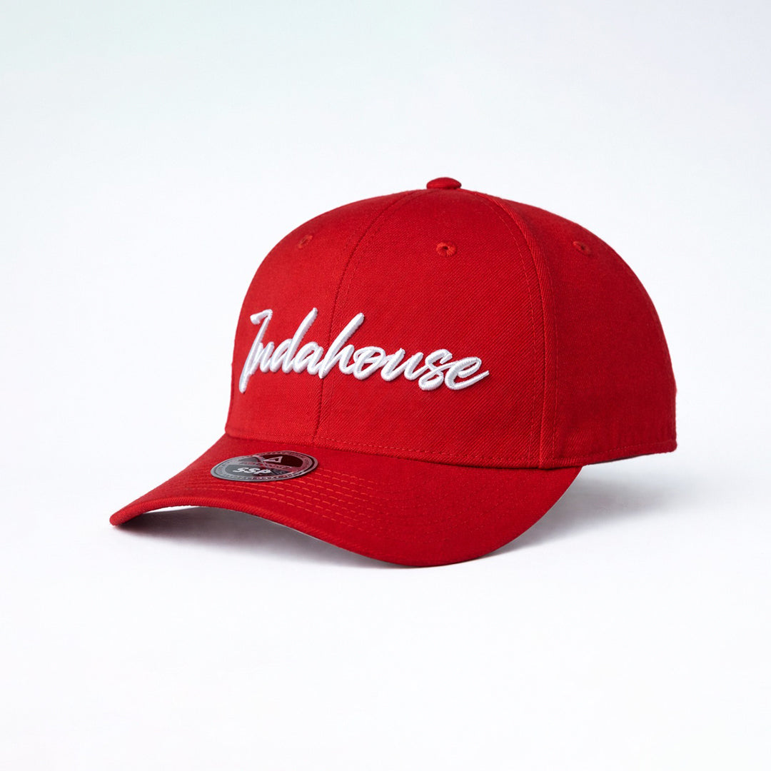 Cap Indahouse Script Stretch Snap Premium red white