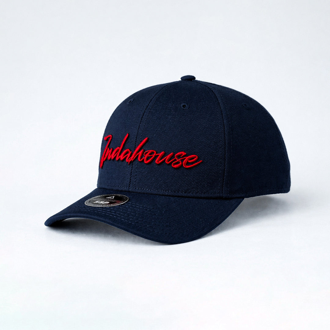 Cap Indahouse Script Stretch Snap Premium blue red white