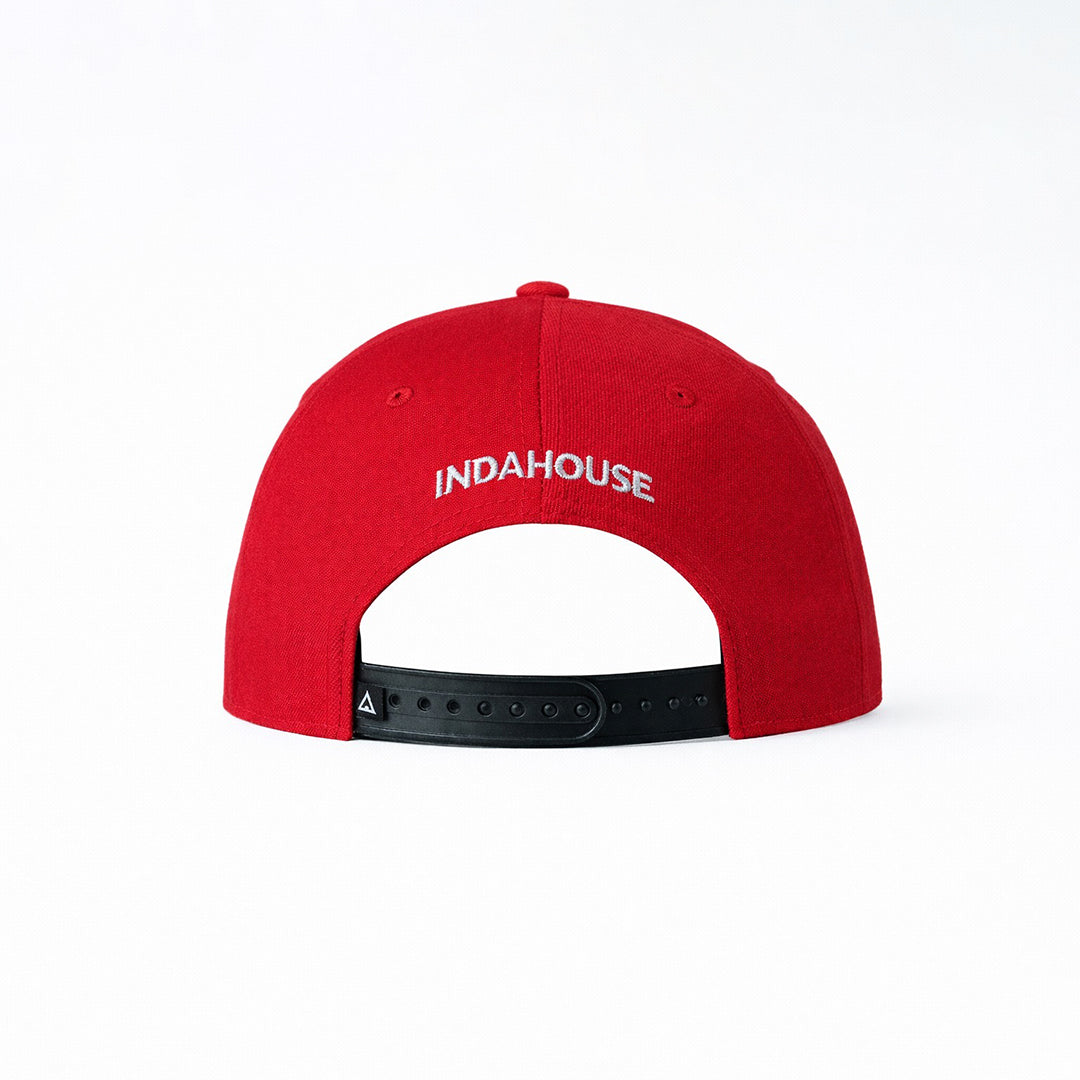 Cap Indahouse Script Stretch Snap Premium red white