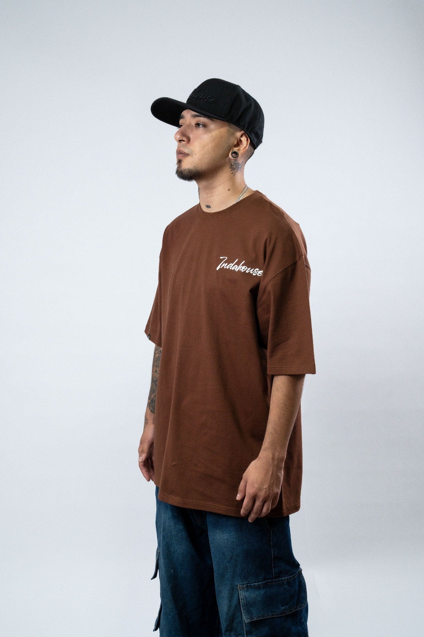 Polera Indahouse Script Emboired brown