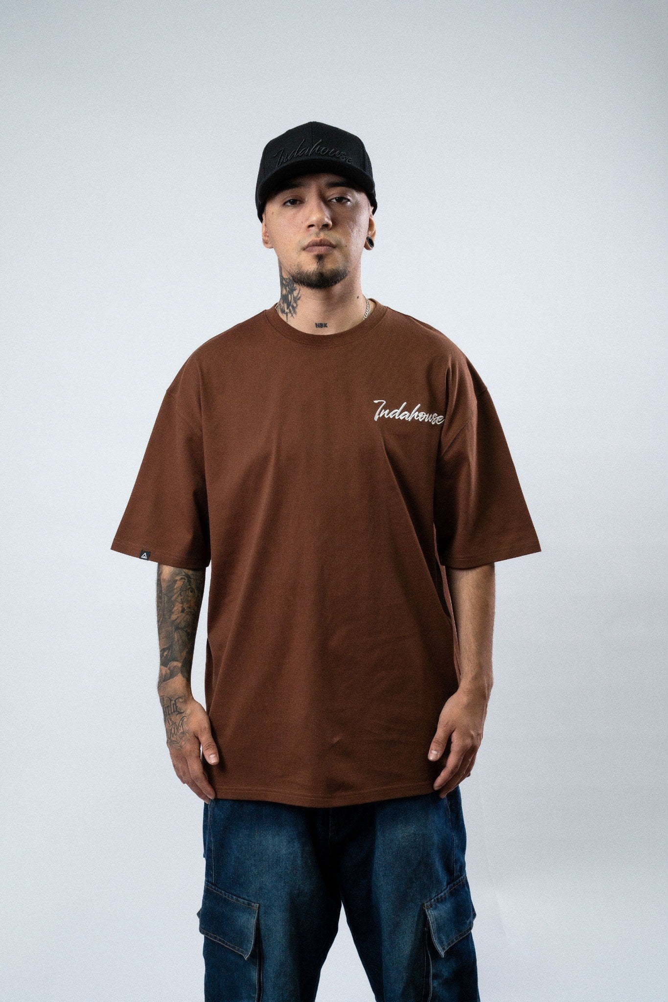 Polera Indahouse Script Emboired brown