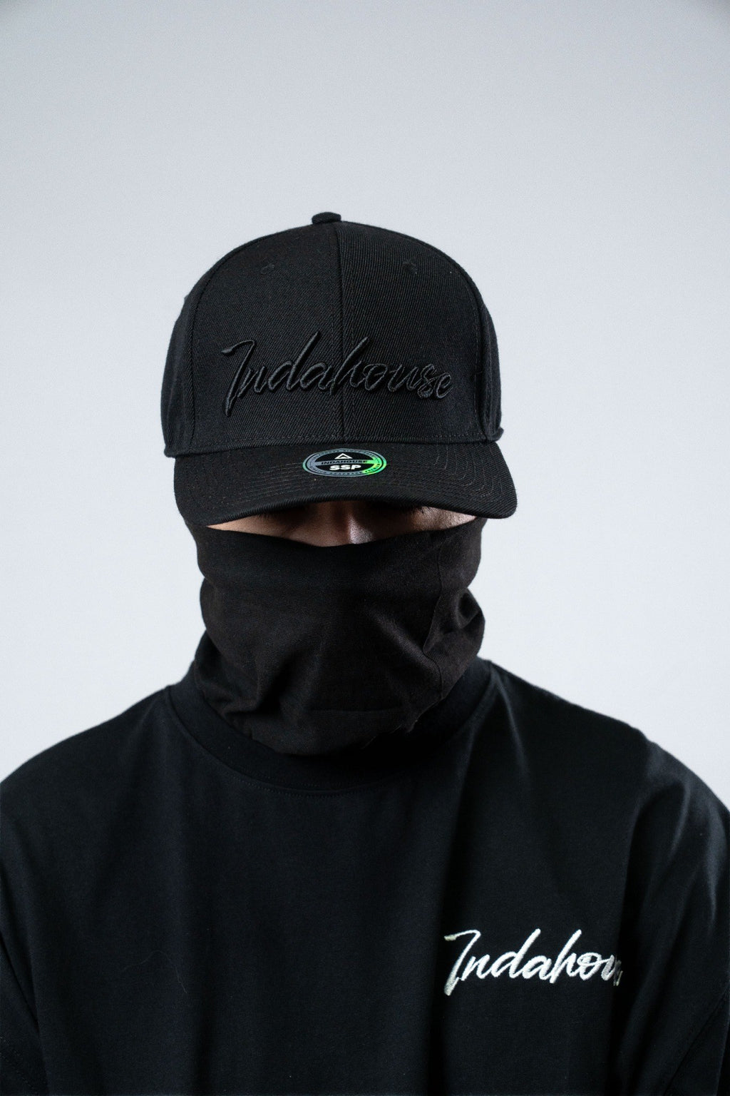 Cap Indahouse Script Stretch Snap Premium black black