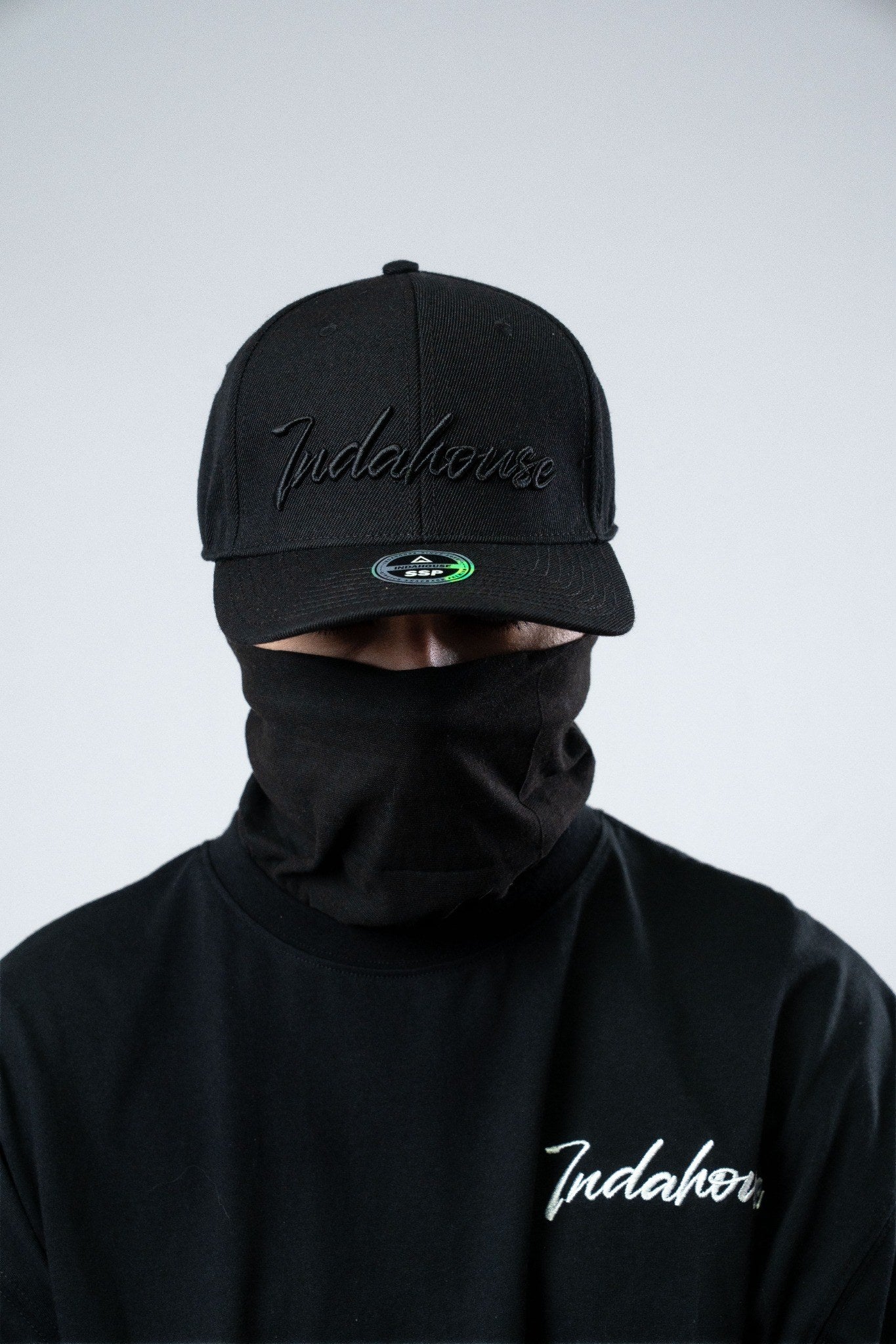 Cap Indahouse Script Stretch Snap Premium black black