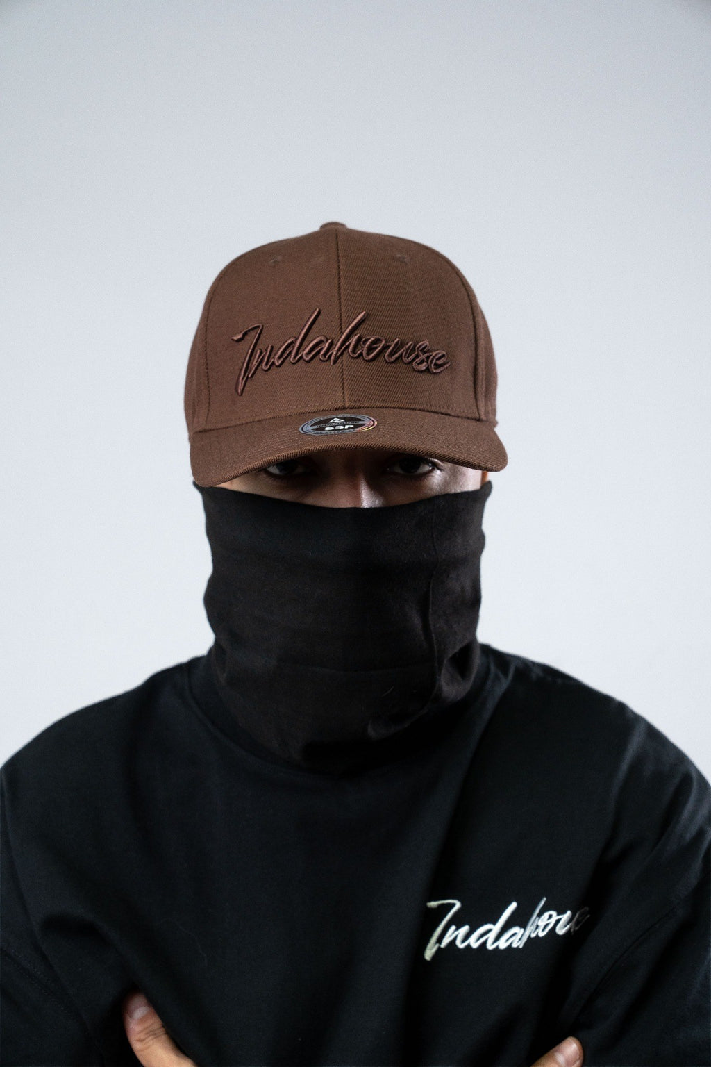 Cap Indahouse Script Stretch Snap Premium brown brown