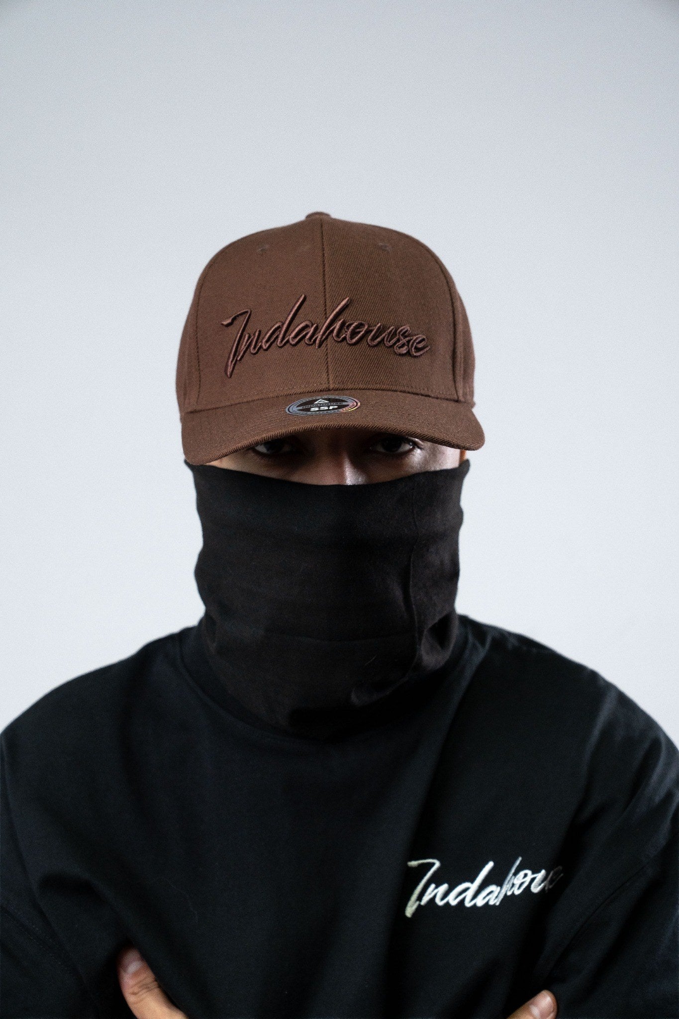 Cap Indahouse Script Stretch Snap Premium brown brown