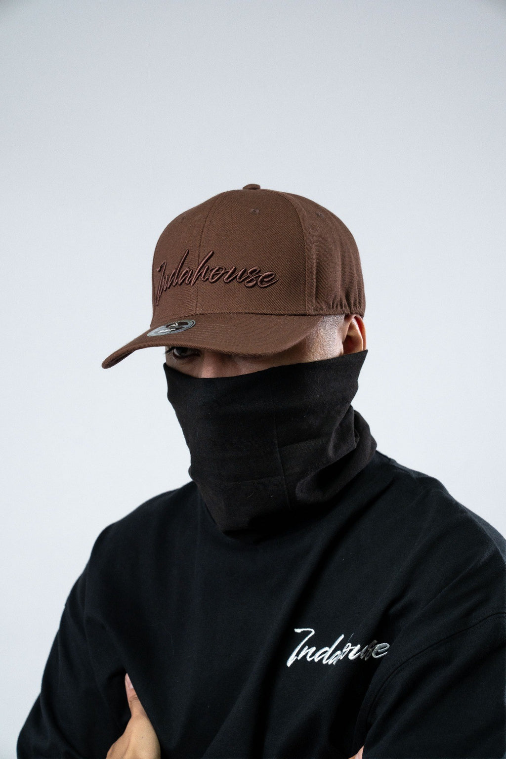 Cap Indahouse Script Stretch Snap Premium brown brown