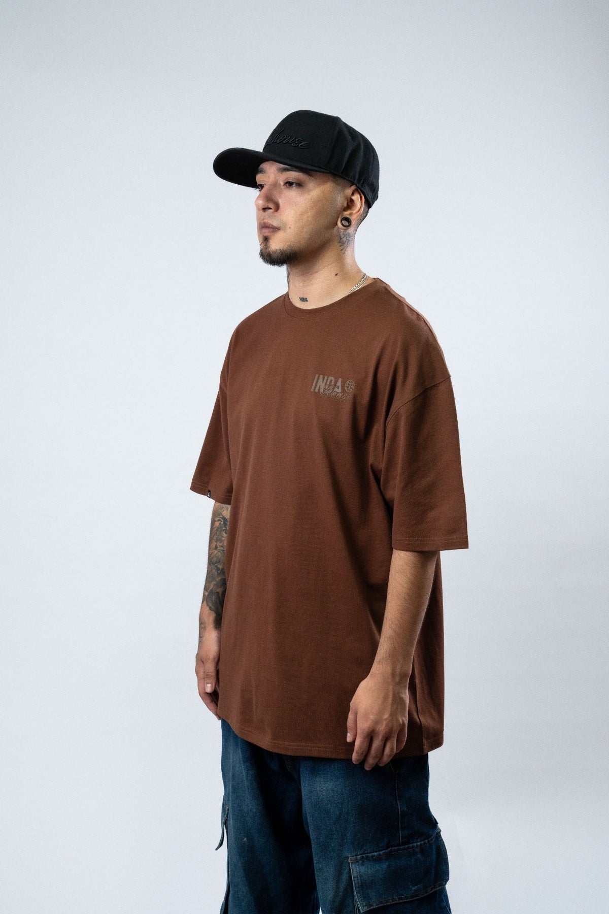 Polera Indahouse Worlwide brown tonal