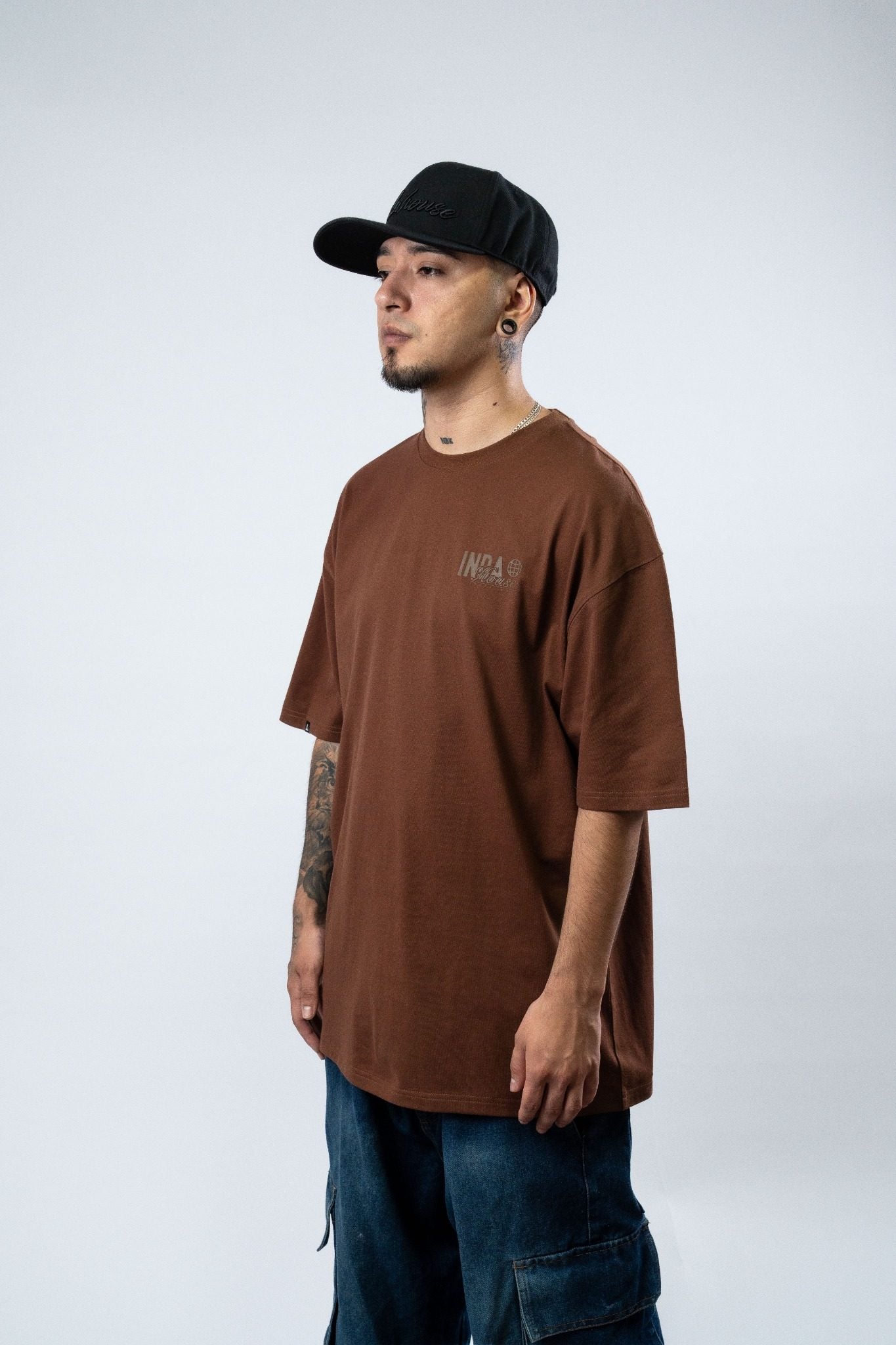 Polera Indahouse Worlwide brown tonal
